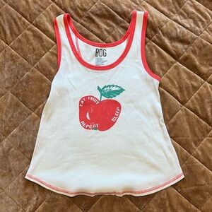 BDG Cream and Red Apple Tank Top
